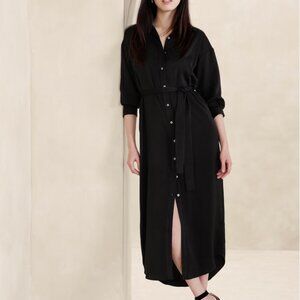 Banana Republic Tie Waist Button Up Maxi Dress